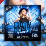 Friday night hangover party social media post PSD