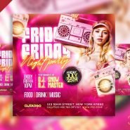 Friday night party event instagram post PSD