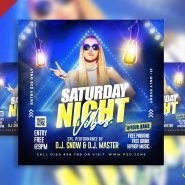 Saturday night vibes party social media post PSD Saturday night vibes party social media post PSD