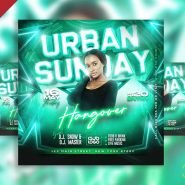 Urban sunday hangover party social media post PSD