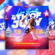 4th of july live event social media post PSD 4th of july live event social media post PSD