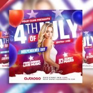 Fourth july independence day social media post PSD