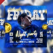 Girls only Friday night party social media post PSD