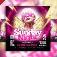 Hangover sunday night party social media post PSD