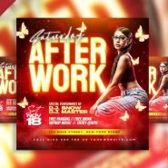 Saturday after work party social media post PSD
