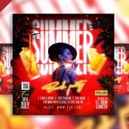 Summer beach party event instagram post PSD