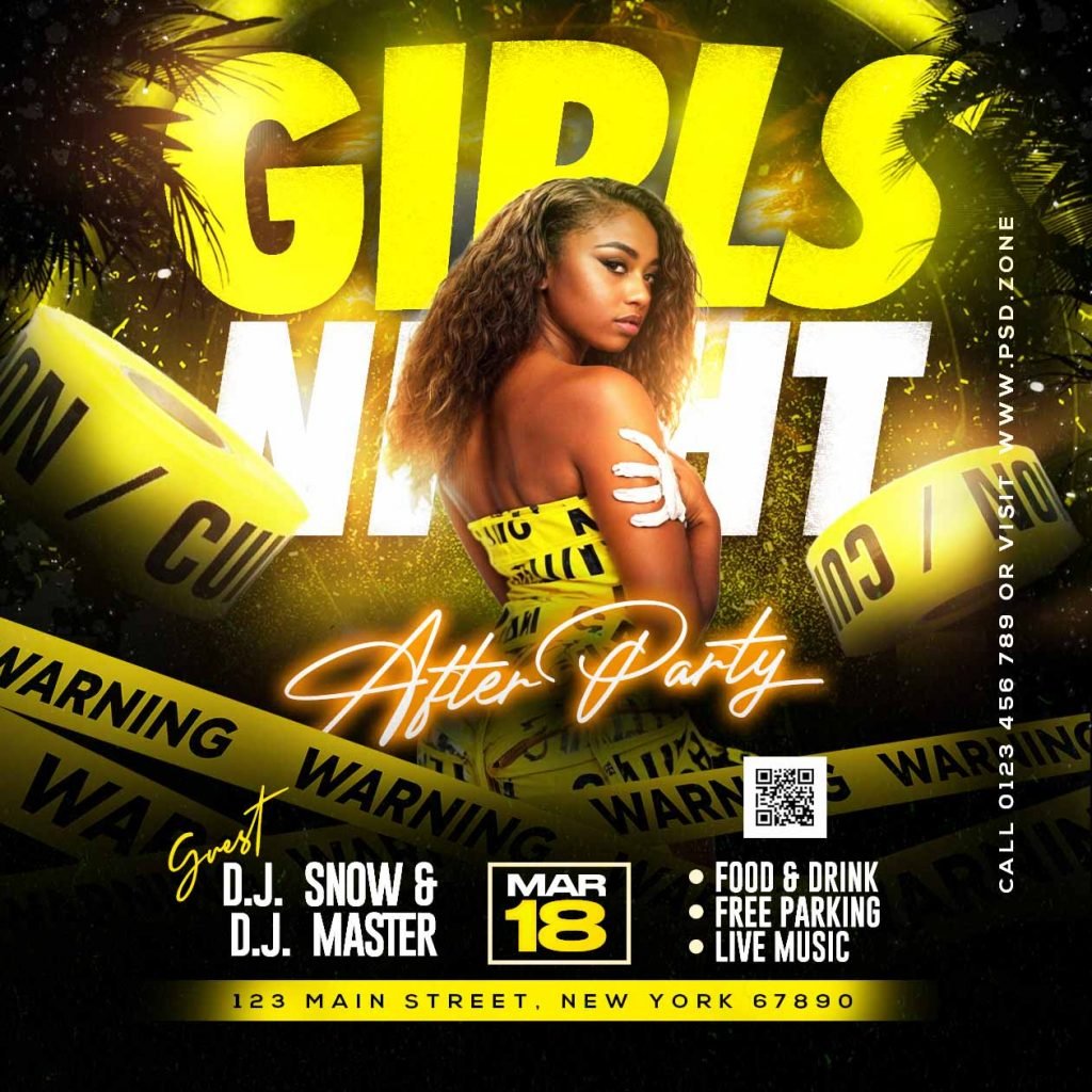 Girls night after party event instagram post PSD