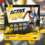 Fitness promotional social media post PSD Fitness promotional social media post PSD