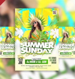 Summer sunday live event flyer PSD
