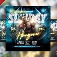 Sunday hangover live music party instagram post PSD